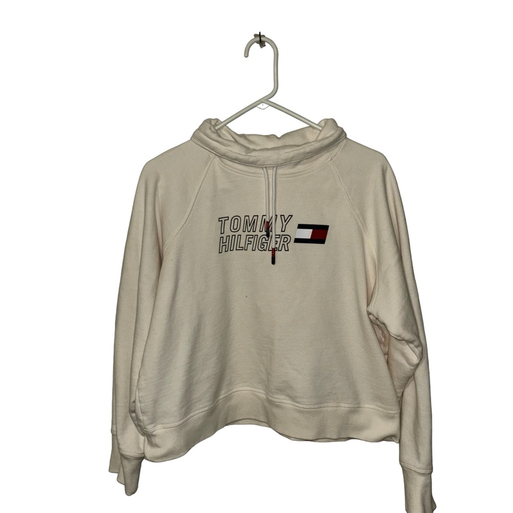 Small Tommy Hilfiger Sport Cowl Neck Pullover Cropped Sweatshirt